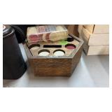 VINTAGE POKER CHIPS IN OAK CASE