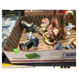 BX W/ FIGURINES & 3 MONKEY FIGURINES BY BRADLEY