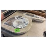 DECORATIVE FOSSIL DISPLAY SHOWING AMMONITE &