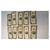 10 1953 SERIES JEFFERSON TWO DOLLAR RED LABEL