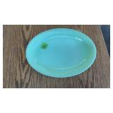 VINTAGE FIRE KING JADEITE OVAL PLATTER JANE RAY