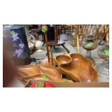 MID CENTURY MODERN TEAK WOOD SERVING TRAYS &