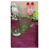 VINTAGE URANIUM JEANETTE HEX OPTIC GREEN