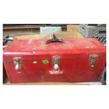 RED TOOL BOX W/ MISC TOOLS INSIDE