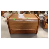 LARGE TEAK ROLL TOP DESK ORGANIZER