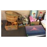 SNOW GLOBES, FRUIT BASKET, PICTURES & DECOR ITEMS