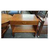 TEAK WOOD END TABLE W/ DRAWER