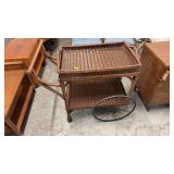 WICKER TEA CART