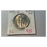 1945-D WALKING LIBERTY SILVER HALF DOLLAR