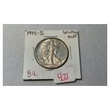 1945-S WALKING LIBERTY SILVER HALF DOLLAR