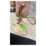 SIGNED METAL ART TENNIS PLAYER