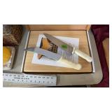 2 DEXTER BUTCHER KNIVES & SOLD WOOD BUTCHER BLOCK