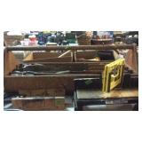 GROUP OF SAWS, MITER BOXES & WOOD TOOL BX