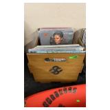 WOOD CRATE OF LP RECORDS