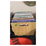 WOOD CRATE OF LP RECORDS