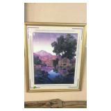 MAXFIELD PARRISH MILL POND PRINT, FRAMED 26'X31'