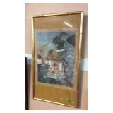 TRADITIONAL THAI BUDDAHIST STYLE PAINTING FRAMED