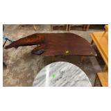 REDWOOD SLAB COFFEE TABLE, 55'X21'X15'