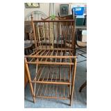 LIGHT OAK SPINDLE MAGAZINE RACK
