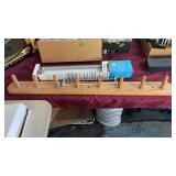 OAK COAT RACK, NEW MOEN TOWEL BAR & TIE RACK