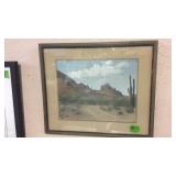 FRAMED SOUTHWESTERN DESERT SCENE PHOTOGRAPH