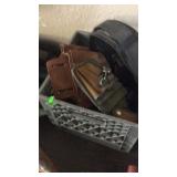 GRAY CRATE W/ NYLON CARPENTER TOOL BELT & POUCHES