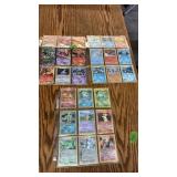3 SHEETS OF DAMAGED POKEMON CARDS