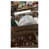 STONEWARE SOUP BOWLS & BX W/ STAINLESS STEEL