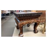 CARVED WOOD CHESS TABLE