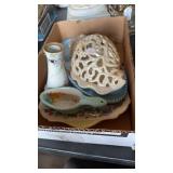 BX W/ SHELL WALL PLANTER, PLATTERS & DISHES
