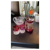 GROUP OF CRANBERRY GLASS