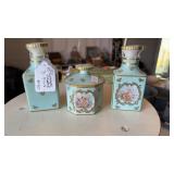 LIMOGE 3PC BOTTLE & JAR SET