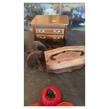 MUSICAL JEWELRY BOX, CARVED WOOD WALL POCKET & 2