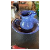 HAND MADE POTTERY PITCHER & BOWL