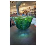 VERY NICE GREEN CARNIVAL PUNCH BOWL SET W/ BOWL