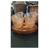GROUP OF PINK DEPRESSION GLASS