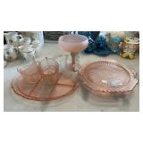GROUP OF PINK DEPRESSION GLASS