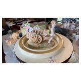 VINTAGE BISQUE ANGEL & CART, VINTAGE RARE GERMAN
