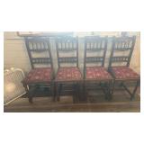 SET OF 4 LATE 19TH CENTURY SPINDLE BACK SIDE CHAIR