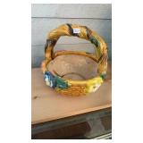 HAND PAINTED CERAMIC BASKET