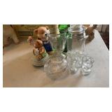 GROUP W/ SALT DIPS, MUSICAL BEAR FIGURINE & OTHER