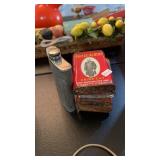 LIQUOR FLASK & PRINCE ALBERT TOBACCO CANS