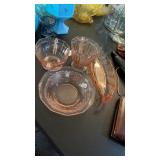 4 PC OF PINK DEPRESSION GLASS