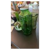 GROUP OF GREEN GLASS