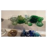 GROUP OF GREEN GLASS