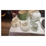 GROUP OF GLASS LAMP SHADES