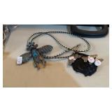BOLO TIE W/ PHOENIX & SET OF 3 PLATED