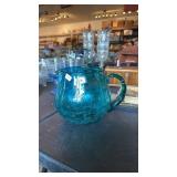 BLENKO HAND MADE MID CENTURY MODERN BLUE CRACKLE