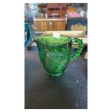 VINTAGE GREEN GLASS CREAMER