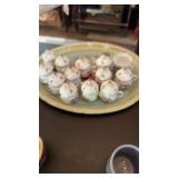 TRAY W/ ITALIAN POTS DE CREME 12PC SET